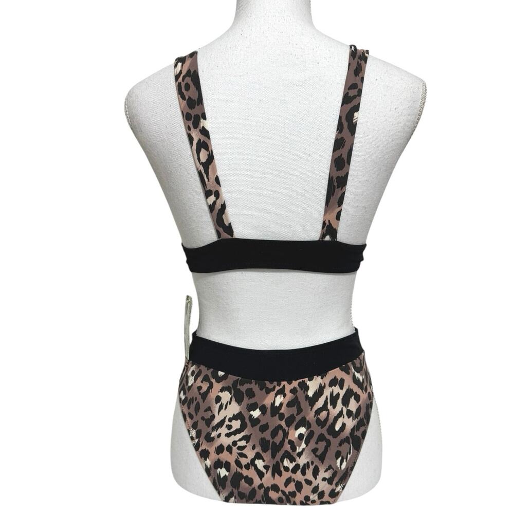 Animal Print One Piece Flattering Side Cut Out Swimsuit Size S 4-6 Envya Elsa - Picture 2 of 12